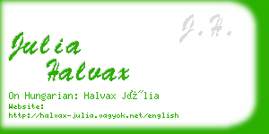 julia halvax business card